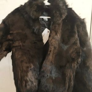 Womens 8 black Nikki rabbit fur
